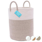 OrganiHaus Large Brown Woven Laundry Basket w/Handles 52L, Rope Dirty Clothes Hamper, Blanket Basket for Living Room, Baby La