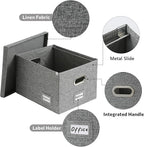 File Organizer Collapsible Storage Box for Office File Box with Lids Document Organizer for Office and Home Easy Slide Durabl