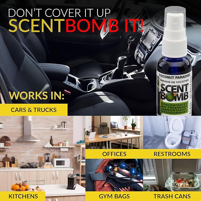 Scent Bomb Air Freshener Spray, Long-Lasting Odor Eliminator - Effective Deodorizer for Home & Car, Fresh Room Spray for Kitc
