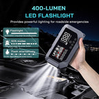 3000A Jump Starter with Air Compressor 12V, 44.4Wh Portable Car Jump Starter for 8.0L Gas & 6.0L Diesel Engines, 150PSI Tire