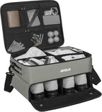 ANILD Golf Trunk Organizer, 2 Layer Golf Storage Case with Separate Ventilated Compartment for 2 Pair Shoes, for Balls, Tees,