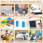 LonlyEagle 6 Pack A4 File Portable Project Case, Plastic Storage Box for 8.5" x 11" Letter Paper, Documents Magazines Holder 