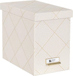 Bigso John Fiberboard Label Frame Desktop File Storage Box - Document Organizer for Important Paperwork - Durable Hanging Fil