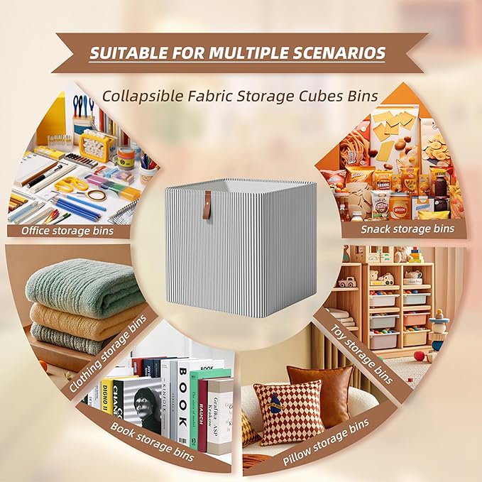 Cube Storage Bin 12x12 in- 2 Pack,Collapsible Fabric Storage Bins,Open Home Storage Bins,Baskets for organizing,For Clothing 