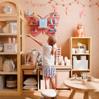 Butterfly Tonie Shelf for Toniebox - Pink Magnetic Tonies Wooden Floating Shelves, Cute Wall Shelf Storage for 20-32 Tonies F
