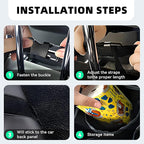 Car Trunk Organizer, Waterproof Collapsible Cargo Bag with 4 Pockets,Backseat Hanging Large Storage with Adjustable Straps, St