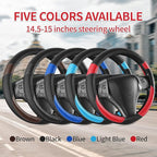 Non-Slip Car Nappa Leather Steering Wheel Cover,Universal Car Accessories Women Men Fit 14" 1/2-15" Suvs/Vans/Sedans/Cars/Tru