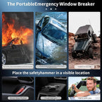 3-Pack Car Window Breaker with Seatbelt Cutter - Underwater Emergency Escape Tool, Tempered Glass Side Window Smasher Safety 