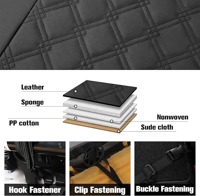 CAROMOP Luxury PU Leather Car Seat Covers Full Set-Waterproof Seat Protectors with Split Bench Seat Covers for Cars-Universal