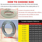 Aluminium Alloy Turntable Bearing, Heavy Duty Swivel Turntable Lazy Susan Rotating Bearing Turntable Round Dining Table Smoot
