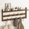 AMBIRD Coat Rack Wall Mount with Shelf, 29" Coat Hooks Wall Mounted with 9 Metal Hooks for Entryway, Bathroom, Bedroom, Livin