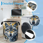 Graffiti Wolf Laundry Basket Collapsible Laundry Hamper, Oxford Cloth Storage Bin for Room/Bathroom/Bedroom/Dormitories 16" X
