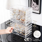 ProCase Acrylic Earrings Holder Organizer Box, Large Clear Earring Jewelry Storage Transparent Stackable Drawers Jewelry Disp