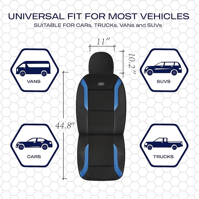 Skechers Memory Foam Car Seat Covers, Air Cool Mesh Thick Seat Covers,Car Seat Covers Front Seats Airbag Compatible, Automoti