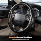 Aimato Customized Steering Wheel Cover for Honda Accord 2013-2017/Pilot 2016-2018/Crosstour 2013-2015, Thin,Anti-Slip,Scratch-Resistant Exclusive Car Accessory for Honda,Matte Black