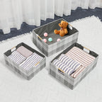 Fabric Storage Bin Box Collapsible Cotton Linen Storage Cube with Wooden Handles Rectangular Decorative Home Organizer Clothe