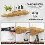 Dreamland 30 Inches Floating Shelves for Wall,8 Inch Deep Floating Shelves Set of 2, Large Display & Storage Shelf, Wall Shel