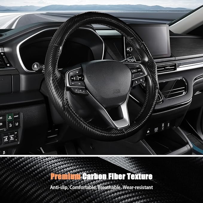 Aimato Customized Steering Wheel Cover for Honda Accord 2018-2022/Insight 2019-2022, Thin,Anti-Slip,Scratch-Resistant Exclusive Car Accessory for Honda, Matte Black