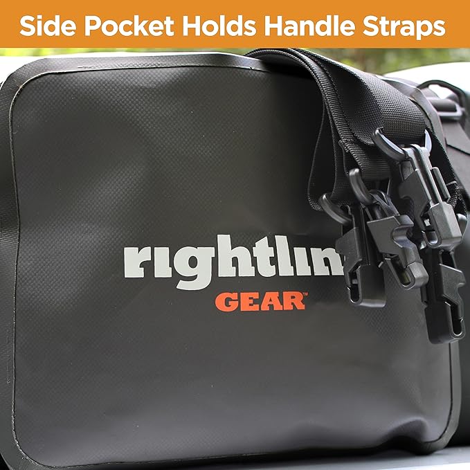 Rightline Gear Car Top Waterproof Duffle Bag For Travel, Attaches With or Without Roof Rack, 120 Liters, Black