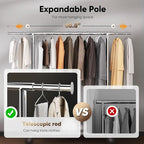 HOKEEPER Clothing Racks Heavy Duty Clothes Rack Adjustable Garment Rack for Hanging Clothes, Portable Coat Rack with Lockable