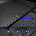 Rongtaod Floor Mats Compatible with 2020-2025 Kia Telluride 7&8 Seats Trunk Mat Cargo Mat Cargo Liner Back Seat Cover Protector 2024 Telluride Accessories (Trunk Mat with Backrest Mat+Floor Mats)