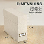 Bigso Lovisa Fiberboard Document Storage Box with 12 Folded Files for A4 and Letter Size Papers - Durable File Organizer Box 