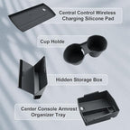 BIBIBO for 2025 2026 Subaru Forester Console Organizer 2025 2026 Subaru Forester Console Armrest Tray+Cup Holder +Wireless Charging Mat +Hidden Storage Box 2025 Forester Accessories