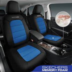 Skechers Memory Foam Car Seat Covers,Thick Cool Touch Fabric Seat Covers,Front Seat Cover Airbag Compatible,Automotive Comfor