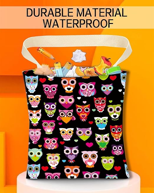 Car Garbage Can, Hanging Trash Can for Vehicle, Cute Back Seat Organizer with Colorful Owls