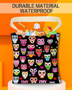 Car Garbage Can, Hanging Trash Can for Vehicle, Cute Back Seat Organizer with Colorful Owls