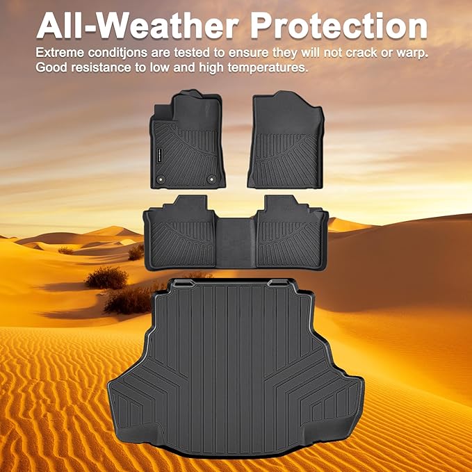TPE Floor Mats for 2013-2018 Toyota Avalon All Weather Car Floor Liners Fit Toyota Avalon Accessories Black