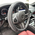 Moyishi Top Leather Steering Wheel Cover Universal Fit Soft Breathable Steering Wheel Wrap (Black1)