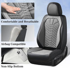 Coverado Car Seat Covers, Front Seat Cover, Waterproof Nappa Leather Seat Covers for Cars, 2 Pack Car Seat Protectors Driver 