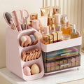 Large Capacity Makeup Organizer Countertop with Makeup Brush Holder for Vanity, Thickened Material, Bathroom Countertop Organ