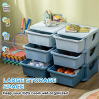 Qaba 3 Tier Kids Storage Unit, Toy Organizers and Storage with 6 Drawer Chest for Kids Bedroom Nursery Kindergarten Living Ro