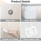 Comforter Storage Bag - Large Capacity Blanket Storage Bags 3-Layer Ultra Space Saving Self Compression Organizer, Washable C