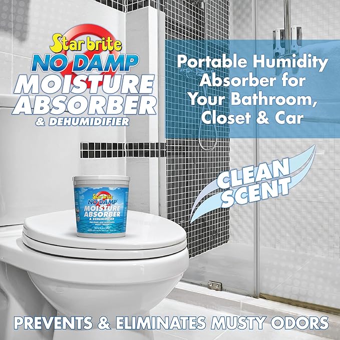 STAR BRITE No Damp Moisture Absorber & Dehumidifier - Simple, Portable, Humidity Control for Boats, RVs, Seasonal Homes &