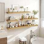 48 Inch Floating Shelves, 3D Textured Wood Grain, 48"x9.25"x1.5" Inch Deep Floating Shelves for Wall, Wooden Shelves for Bath