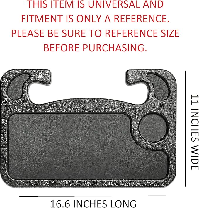 TRUE LINE Automotive TrueLine® Portable Steering Wheel Table Attachment for Eating Laptop ipad Desk (Black)