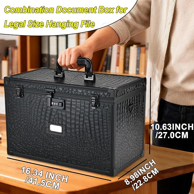 File Storage Cabinet File Organizer Document Organizer File Box in Office and Home with Combination Lock with 20 Legal Size H