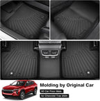 Powerty Floor Mats for 2024 2025 2026 Chevrolet/Chevy Trax Accessories All Weather Floor Liner 3D TPE 1st & 2nd Row Floor Mat Heavy-Duty Floor Liners