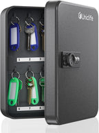 Uniclife 20 Position Key Cabinet with Combination Lock Resettable Black Digital Security Storage Box Steel Key Organizer with