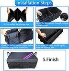 YOSRTER for Dodge Charger Durango Challenger Ram Car Trunk Organizer Collapsible Storage Box with Handle Foldable Lid Non