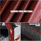 Car Steering Wheel Cover, 3 Piece Bright Carbon Fiber Steering Wheel Covers, Non-Slip Steering Wheel Cover Protector, Great Grip, Universal Car Accessories Decoration for 14.5-15 inch (Red)