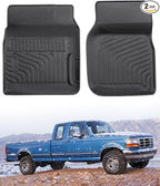 CreekT® for Ford F150 & Bronco Floor Mats 1980-1996, for F250/F350 1980-1997 All Weather Floor Mats, Custom Fit for Ford F-150 & Bronco, 2-Piece Front Set Rubber Heavy Duty Classic Truck Accessories
