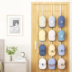 SWTYMIKI Over Door Hat Organizer - 3 Packs Metal Hanging Hat Rack with 12 Hooks Design, Baseball Cap Hanger Organizer Storage
