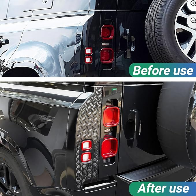 Tail Light Guards for Land Rover Defender 2020-2025 | Gloss Black ABS Lens Protection Covers | Anti-Scratch & UV Resistant | Easy Snap-On Installation for Defender 90 110 130 (Tail Light Cover)