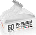 HOUSE DAY White Velvet Hangers 60 Pack, Non Slip Clothes Felt Hanger Heavy Duty for Coat, Premium Slim Space Saving Suit Hang