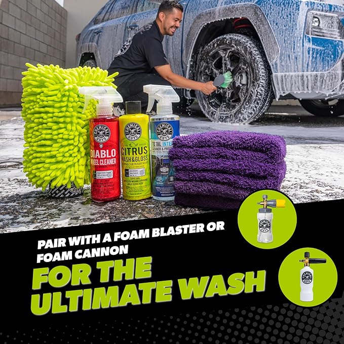 Chemical Guys Car Cleaning Kit - With Car Wash Soap, Wheel Cleaner, Total Interior, Car Wash Mitt - Interior and Exterior Was
