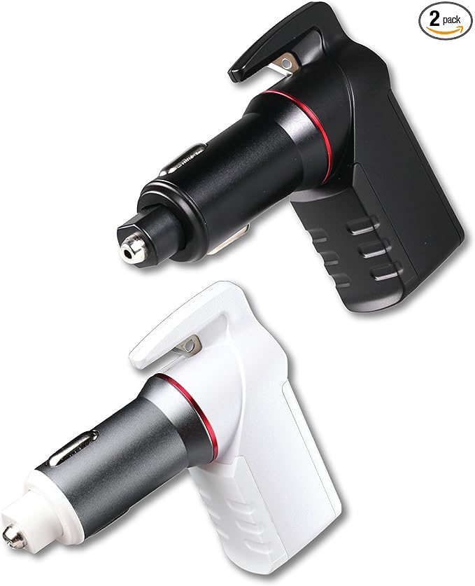 Stinger USB Emergency Escape Tool: Life-Saving Rescue Car Charger, Spring Loaded Window Breaker, Seat belt Cutter, Dual USB P